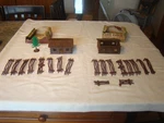 Vtg Lot Of Plasticville / O-O27 Log Cabin Kits (1) Complete Parts. Fixed Price $14.00.