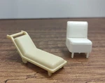 Plasticville #1406-79 Playground Chaise Lounge Chair And White Z12. Fixed Price $9.99.