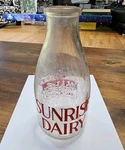 Sunrise Dairy Milk Bottle Nc One Quart First Line Of Health Defense Read. Fixed Price $19.95.
