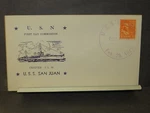 Uss San Juan CL-54 Naval Cover 1942 Wwii Commissioned Cachet Boston, Mass. Fixed Price $9.99.