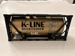 K-line Electric Trains K-7810016 Iso Tank And Frame, Bulktainer Gauge. Fixed Price $31.99.