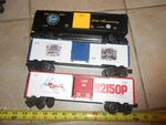 O/O-27 Lionel N2150P Piper, 6279 Dodge, & Ann. Grucci Fireworks Boxcars.. Fixed Price $35.00.
