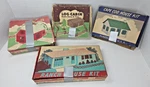 4 Bachmann Plasticville Scale Cape Cod HP-9 Ranch RH-1 Barn BN-1 Cabin LC-2. Fixed Price $29.95.