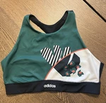 Adidas X Farm Rio Print Collab Sport Bra Racer T-back Green Black Multi. Fixed Price $33.00.