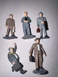 Arttista #1194 - Man Running W/briefcase Scale Plus Men Suits Cast Iron. Fixed Price $20.00.