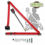 Classic Car Inertia Seat Belt Front Fixing Points 48CM Buckle Red R5CVP. Fixed Price $163.58.