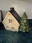 Vintage Marcia Ceramics Trim Glo Christmas Mountain House & Tree Mcm. Fixed Price $74.99.