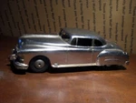 Vtg Silver 1950'S Marx Toy Wind Up Car Sedan Plastic Body Metal Bottom Battery?. Fixed Price $110.00.