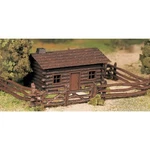 Bachmann 45982 O-scale Plasticville Log Cabin With Fence Snap Kit. Fixed Price $29.99.