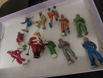 Barclay Metal Cast Figures 1930S Winter Figurines Set- 10 Plus Santa. Fixed Price $85.00.
