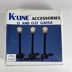 Nos / Cib K-line (3) Lamp Posts & 0-27 Scale Accessories K-105 W Box (B7). Fixed Price $30.00.