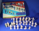Plasticville 1619-100 Citizens Unpainted Complete Fat Peopl. Fixed Price $50.00.