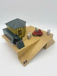 779 Gilbert American Flyer Oil Loader - W Red Forklift + Driver Drums. Fixed Price $69.99.