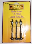 Rail King Mth Trains Main Street Scale Lamp Post Set Item #RK-1062 Boxed. Fixed Price $21.99.