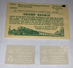 Champ Ho Decal-richmond, Fredericksburg Potomac/rf&p White Road Name SET-HN-84. Fixed Price $5.50.