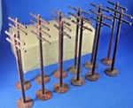 Plasticville O-O27 #TP-5B Telephone Poles (12) Dealer Box Excellent. Fixed Price $85.00.