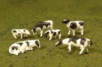 Bachmann Scenescapes 33153 Scale Black & White Cows Figures (6 Pack). Fixed Price $16.99.