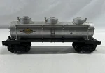 Lionel Gauge 6415 Sunoco Triple Dome Tanker Car Silver Rolling Stock. Fixed Price $9.99.