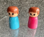 Tomy Playrail Merry Go Train - 2 Roller People Replacements 1976 Ex Cond. Fixed Price $7.49.