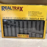 Mth Realtrax 40-1033 24-PIECE Graduated Trestle Set Durable Abs Gray 6.5". Fixed Price $49.00.