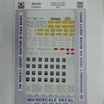 Microscale Decals: Data, Freight Car Railroad Roman Red. Fixed Price $12.95.