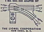 Lionel O22-500 Turnout Track To Super-o Pin Adapter Black Set. Fixed Price $9.00.