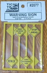 Tichy Train Group #2077 (o Scale) Warning Signs/written (8 Pkg). Fixed Price $5.40.