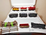 Gauge Marx Mechanical Wind Up Locomotive Key 3 Tinder Caboose Gondola Track. Fixed Price $47.50.