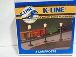 K-line #K-105 And 0-27 Gauge Operating Street Lamps (pack Of 3) New Box. Fixed Price $19.99.