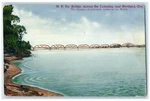 C1910 Ry Bridge Across Columbia Exterior Double-track Portland Oregon Postcard. Fixed Price $8.98.