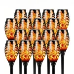 12PCS Solar Tiki Torch Lights With Flickering Flames - Waterproof By Avalonup. Fixed Price $26.99.