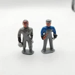 Vintage Barclay Cast Metal Train Figures. Workers Mechanics Yard Men 1 5/8" Tall. Fixed Price $18.00.
