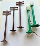 Vintage Plastic Model Railroad Telephone Poles & Lionel Wired Street Lamps. Fixed Price $15.00.