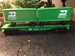 LIONEL9133 Grade Burlington Flat Car W/trailer Van. Fixed Price $17.00.