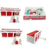 1959'S Vintage Plasticville Gas Station Kit GO-2 Bachmann Bros. & Box, Usa. Fixed Price $24.99.