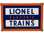 Vintage Lionell Electric Trains Porcelain Sign Gas Station Motor Oil Rail Road. Fixed Price $113.68.