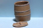 Berkshire Valley Models O/ON3/ON30, 1/48 Wooden Fire Barrels W/lid (4) - #702. Fixed Price $5.00.