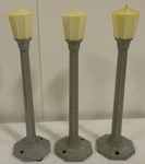 Set Of 3 1949-59 Vintage Lionel #71 Metal Lamp Posts 6" Tested Work Well. Fixed Price $39.99.