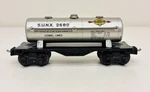 Lionel Prewar Sunoco Tank Car 2680. Fixed Price $19.95.