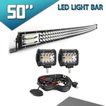50 Inch 684W Curved Triple Row Led Light Bar Flood Spot Combo + 4" 60W Pods. Fixed Price $119.99.