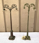 Prewar Lionel 67 & Ives 600 13" Fluted Shades Double Lamp Posts, Lights Repair. Fixed Price $49.00.