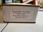 Wiseman ON3/ON30 West Side Lumber Co. Oil Tank Car #5 Kit Unbuilt. Fixed Price $120.00.