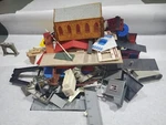 Large Lot Of Building Pieces Plasticville, K-line, Ertl Model Railroading Train. Fixed Price $47.79.