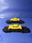 Lionel Postwar 6404 Flat Car W/canary Yellow/gray Bumper Autos (X2). Fixed Price $275.00.