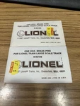 Packs Lionel 8-82109, Brass Pins Large Scale Track Ob. Fixed Price $5.00.