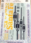 Microscale #48-17 Santa Fe Hood Diesels (1972-1996) Sheets. Fixed Price $12.45.