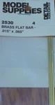 Detail Associates 2530 Scale Flat Brass Wire PKG(4) -- .015 X. Fixed Price $8.99.