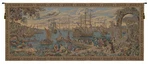 Italian Tapestry Wall Hanging Harbor Scene By Francesco Guardi -art & Sailboat. Fixed Price $245.52.
