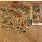 Vintage Marx Toys Prehistoric Play Set 3398. Fixed Price $340.00.