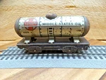 Marx O27 Gauge Century All Metal Santa Fe Middle States Oil Tank Car 553. Fixed Price $12.75.